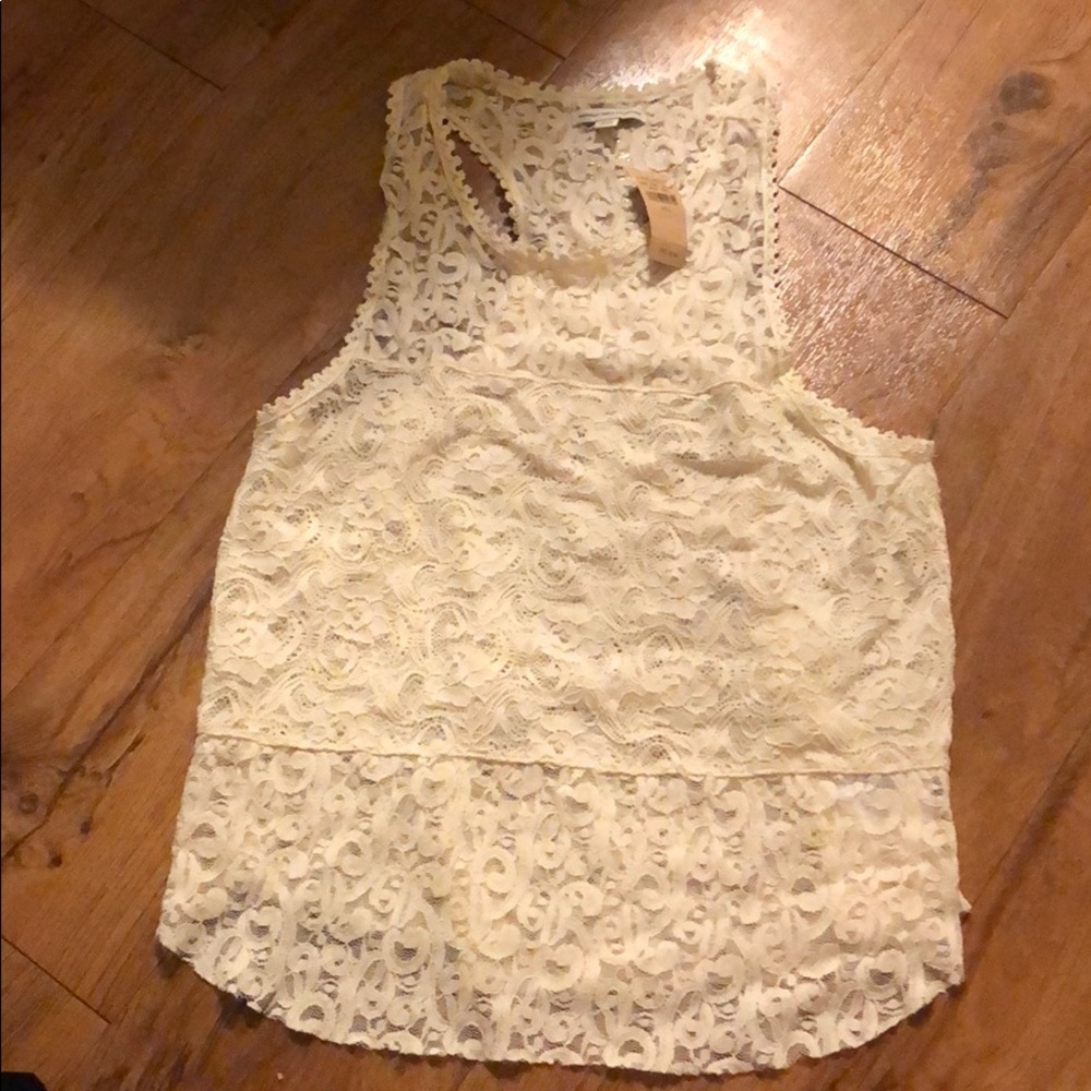 American Eagle White Lace Tank